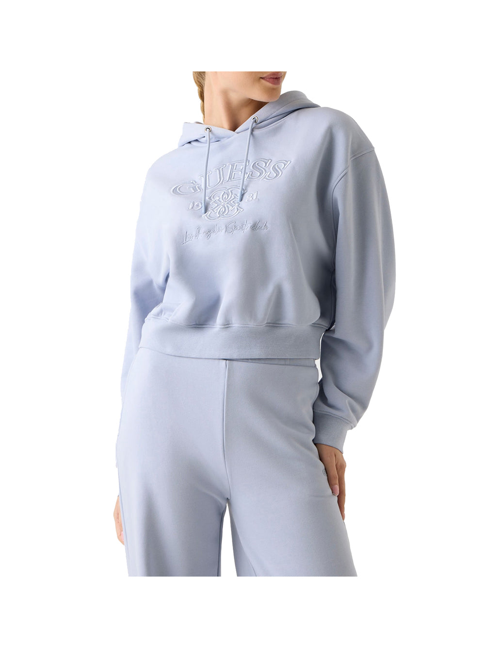 Guess Felpa cappuccio Donna Mod. V6RQ03 KD761 G7HP Celeste