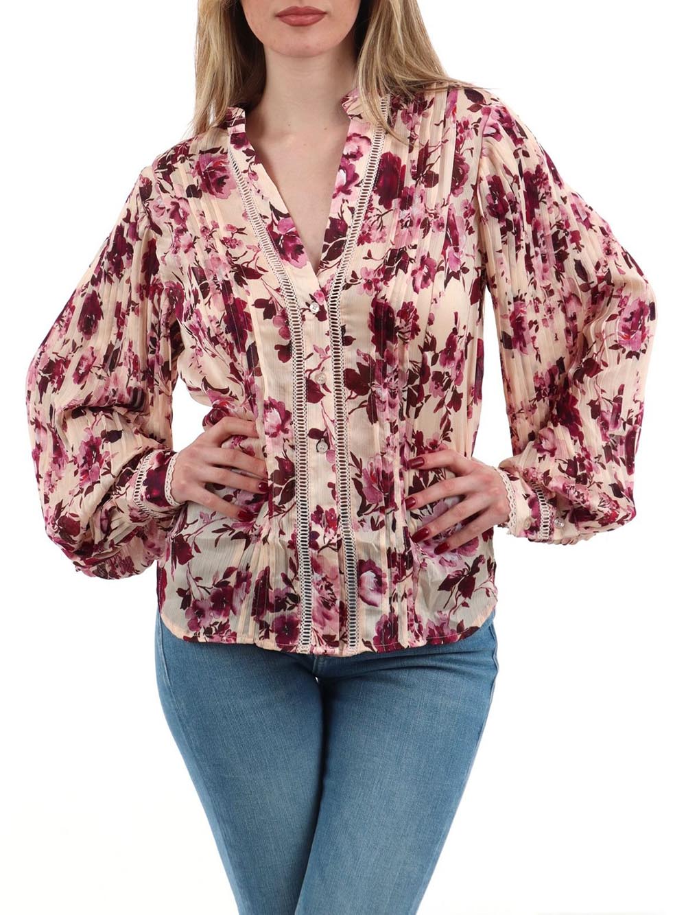 Guess Camicia Manica Lunga Donna Mod. W5RH16 WDW82 PM66 Fantasia