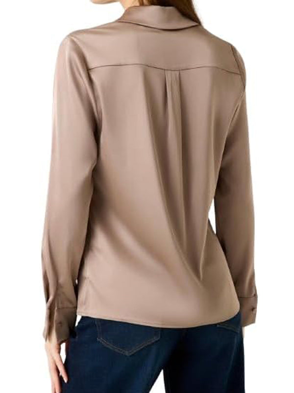 Guess Camicia Manica Lunga Donna Mod. W5RH40 WFQC2 A10L Tortora