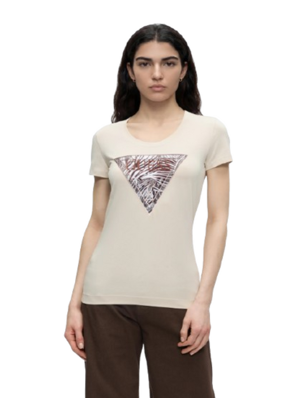 Guess T-shirt Donna Mod. W6GI19 K3042 G1M5 Beige