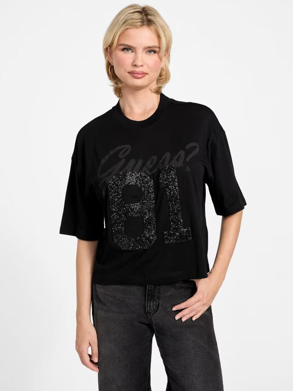 Guess T-shirt Donna Mod. W6RI12 K9RM1 JBLK Nero