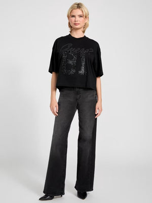 Guess T-shirt Donna Mod. W6RI12 K9RM1 JBLK Nero