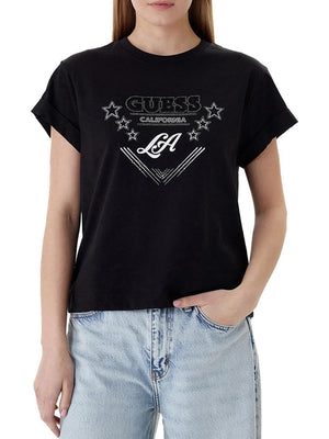 Guess T-shirt Donna Mod. W6RI30 I3Z14 JBLK Nero