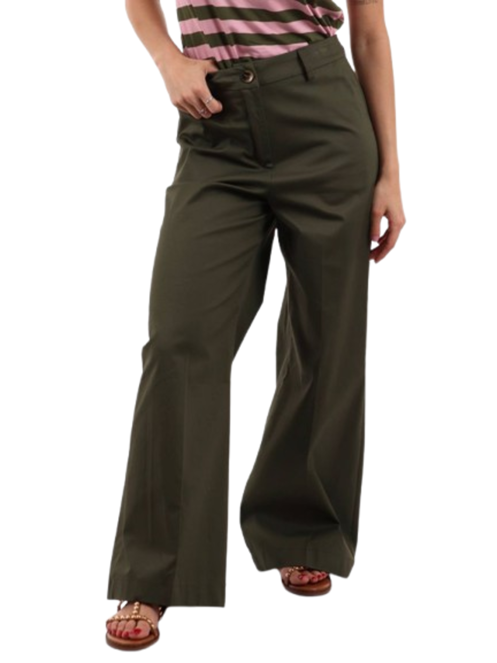 I AM Pantalone Donna Mod. 13528 VERDE MILITARE Militare