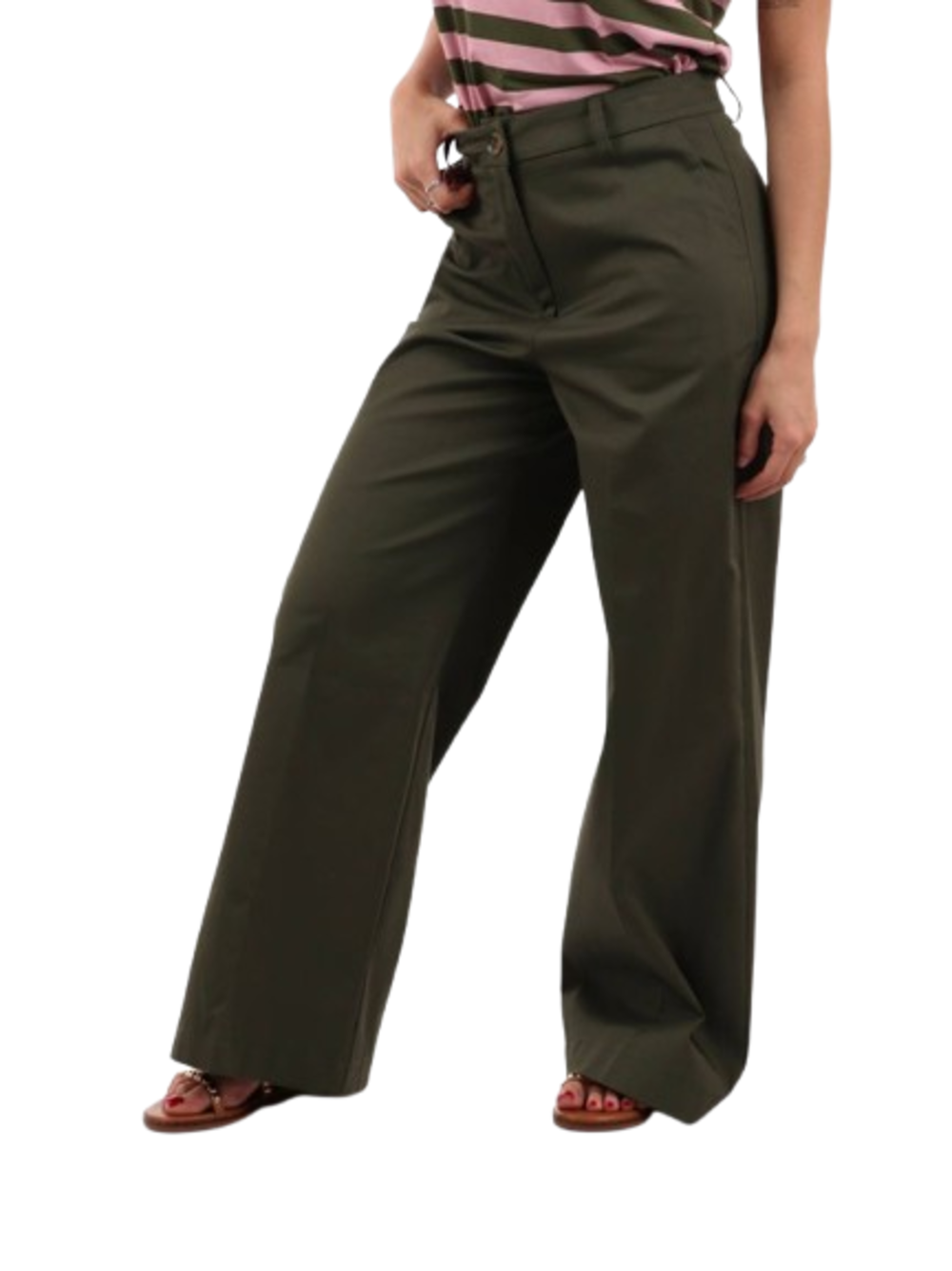 I AM Pantalone Donna Mod. 13528 VERDE MILITARE Militare