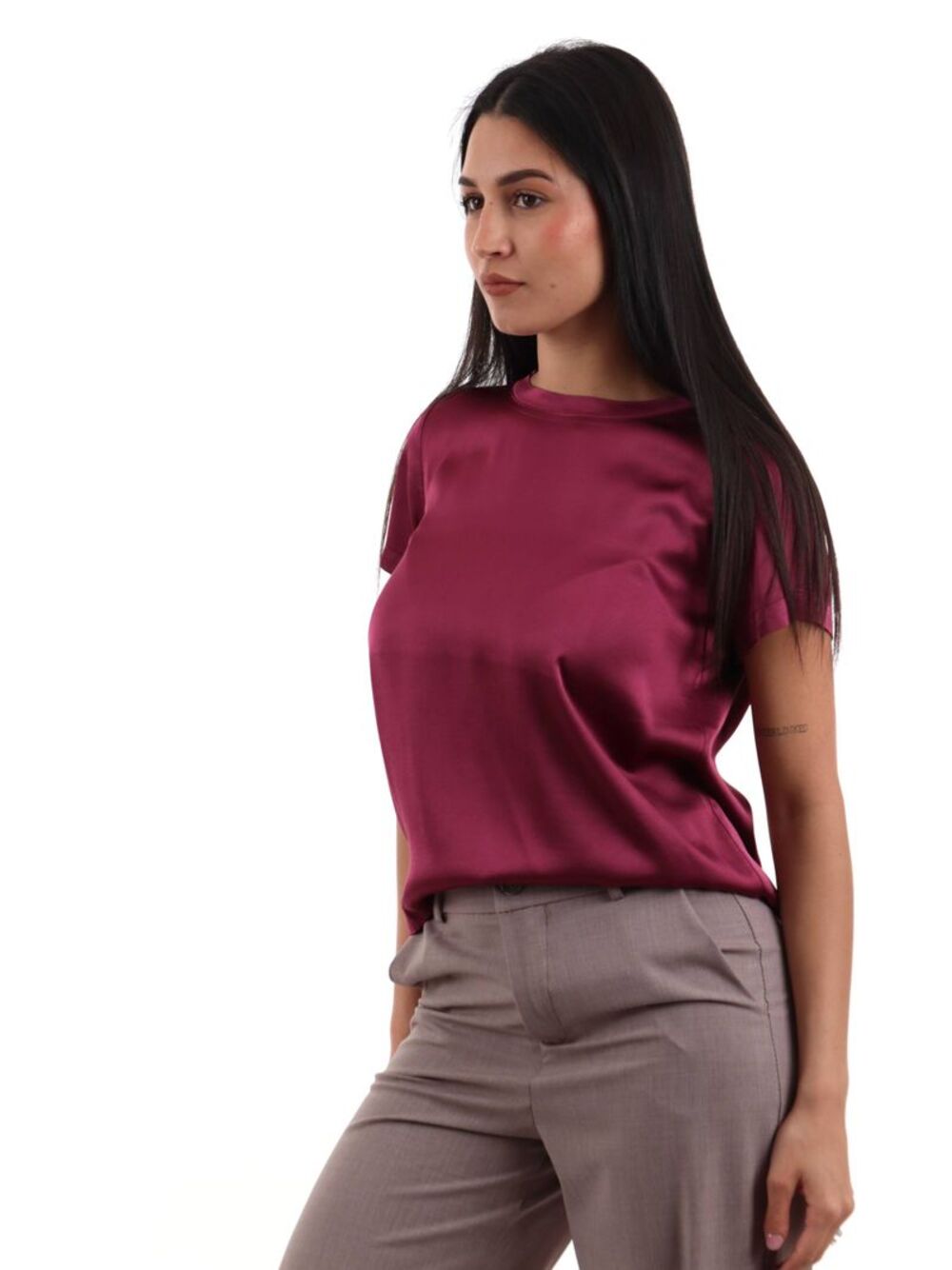 I AM T-shirt Donna Mod. 1951V39 WRASO BOLGHERI Bordeau