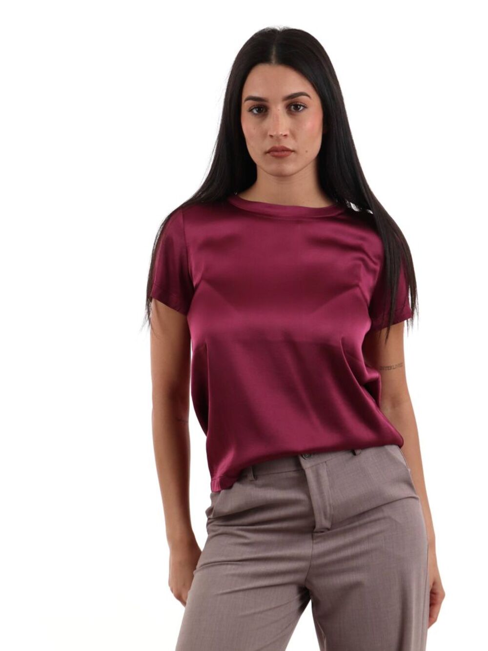 I AM T-shirt Donna Mod. 1951V39 WRASO BOLGHERI Bordeau