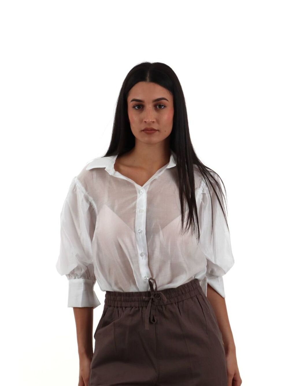 I AM Camicia Donna Mod. 25621 DRESS BIANCO Bianco