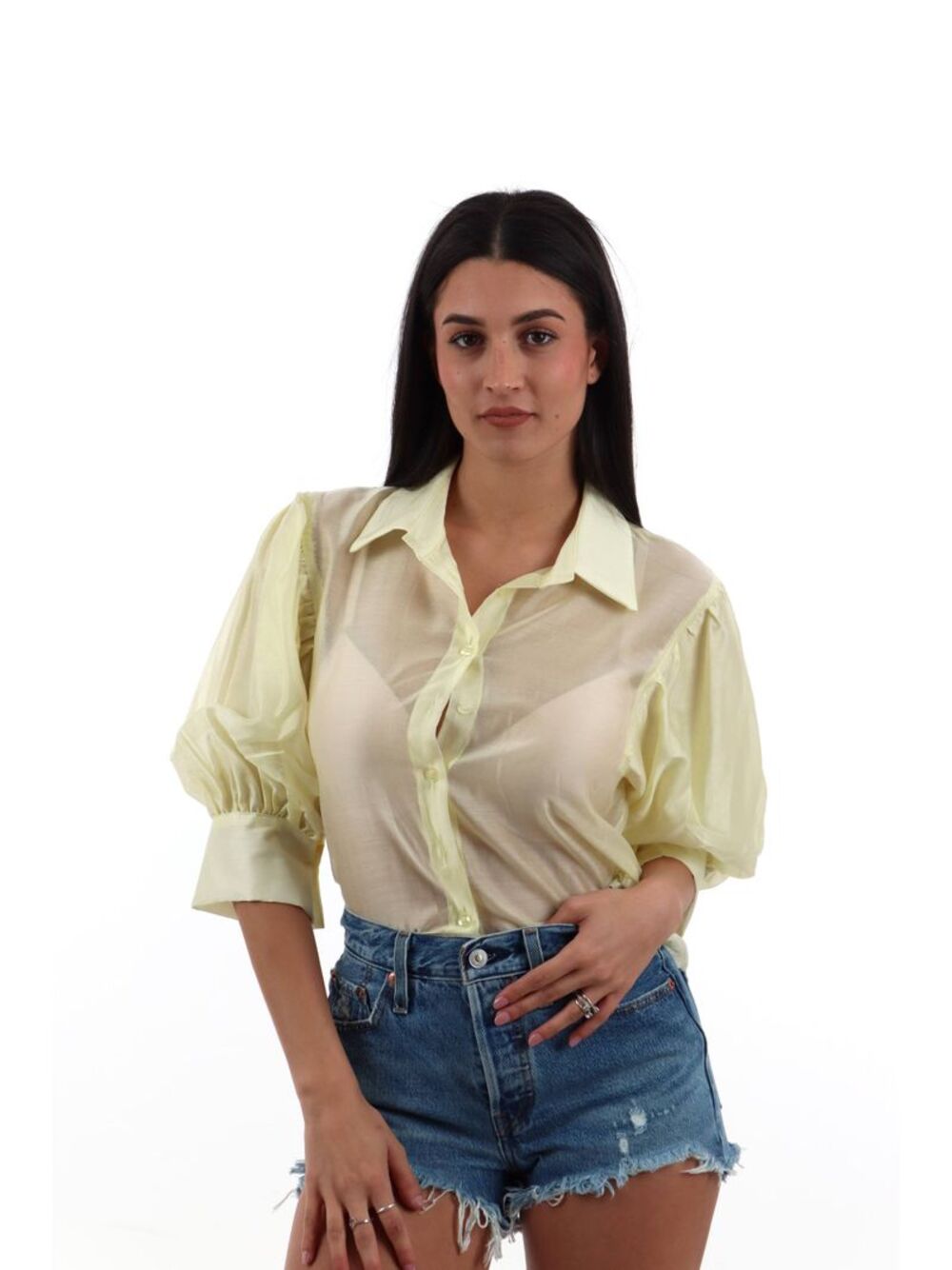I AM Camicia Donna Mod. 25621 DRESS GIALLO Giallo