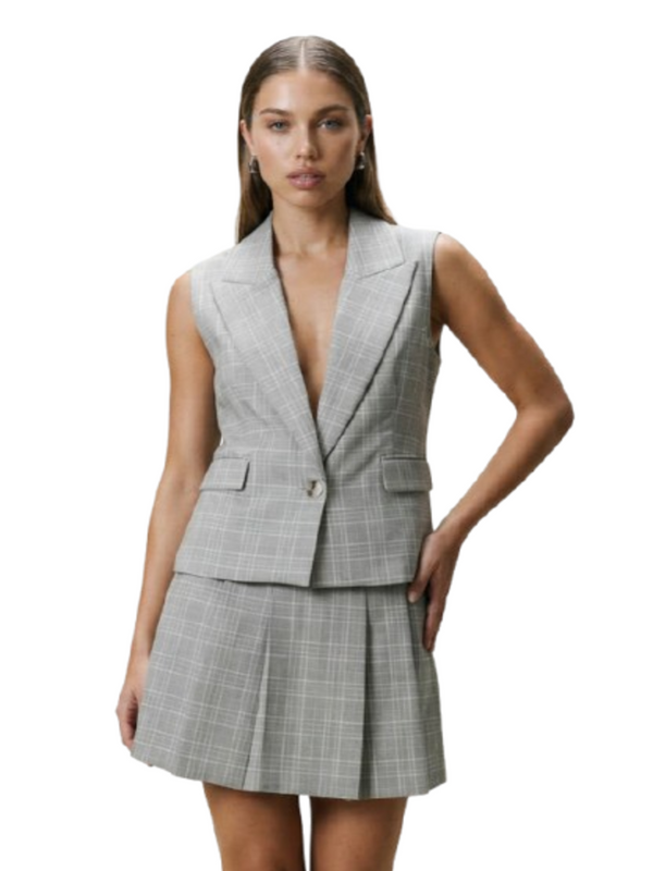 I AM Gilet Donna Mod. 25993 QUADRI BEIGE Beige