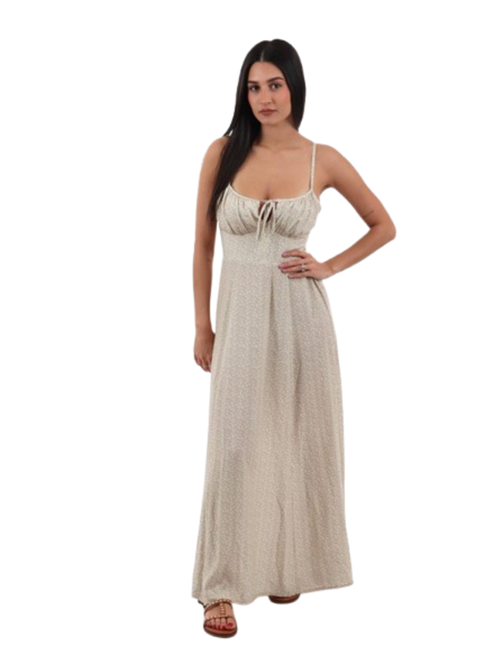 I AM Abito Donna Mod. 26135. FIORI FIORE/BEIGE