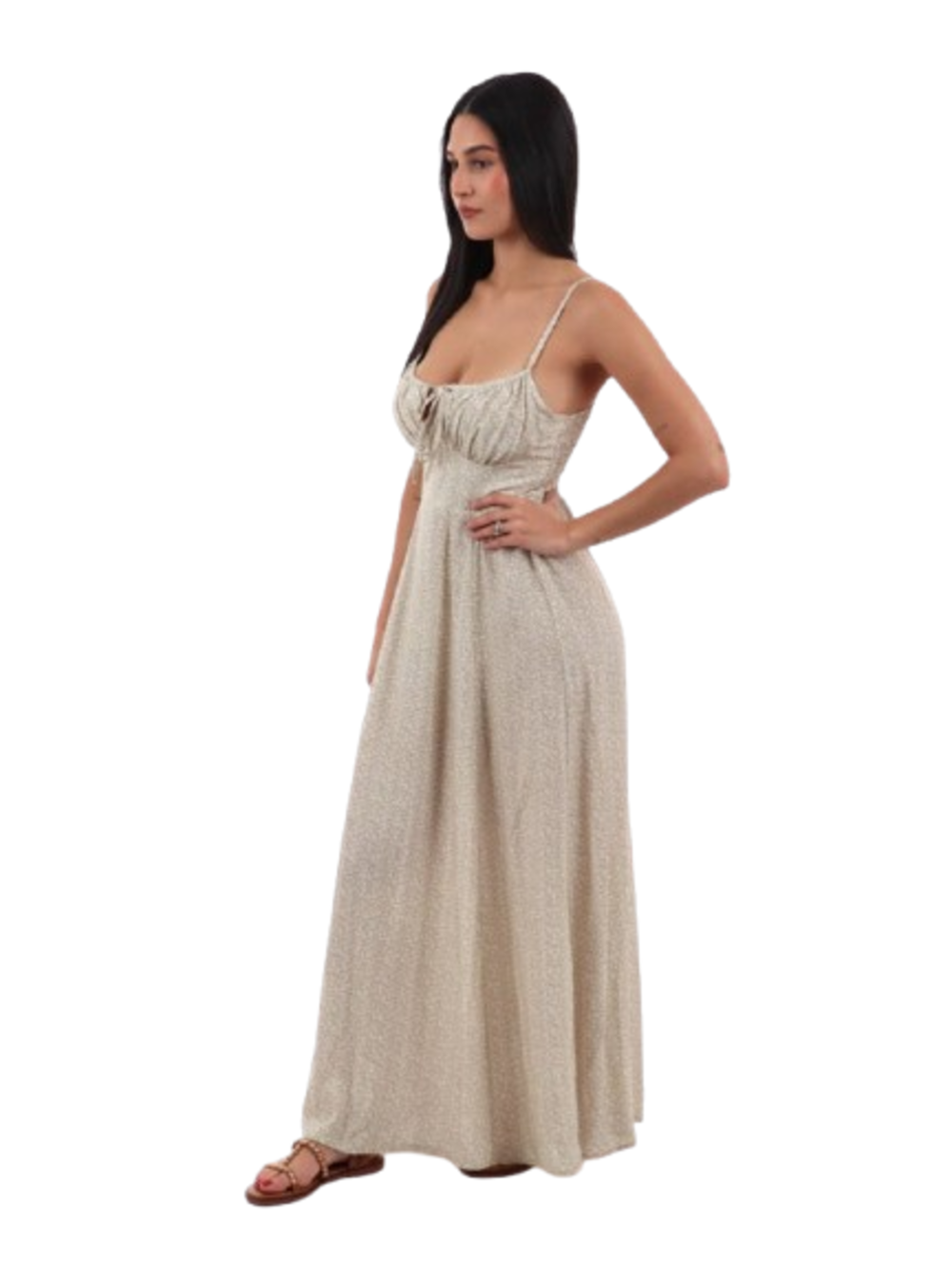 I AM Abito Donna Mod. 26135. FIORI FIORE/BEIGE