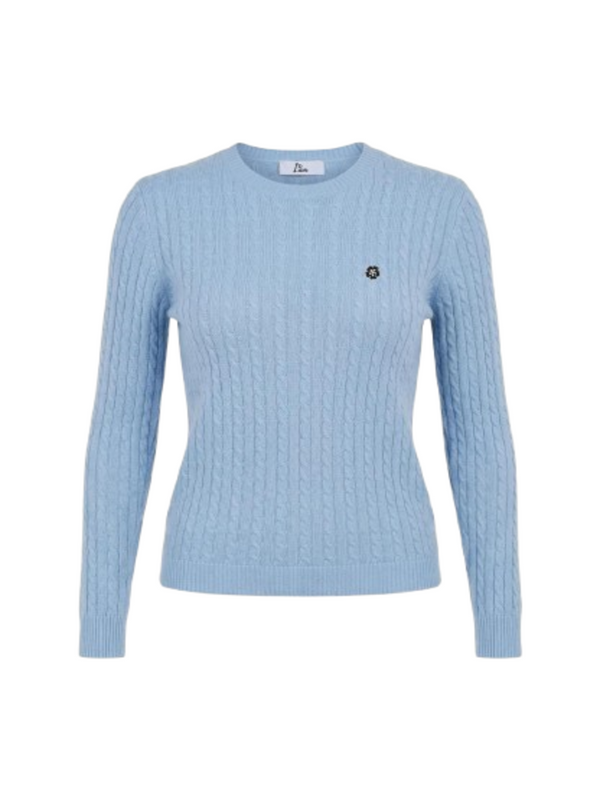 I AM Maglione Donna Mod. 26234TRECCIA FIORE CIELO Cielo