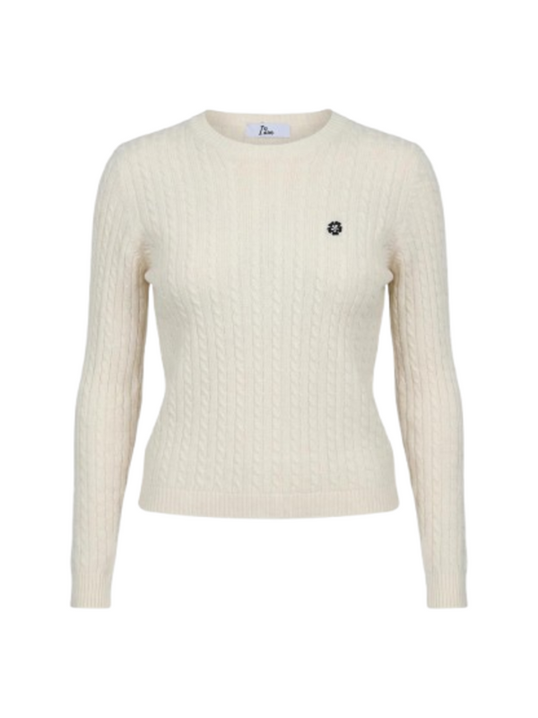 I AM Maglione Donna Mod. 26234TRECCIA FIORE PANNA Panna
