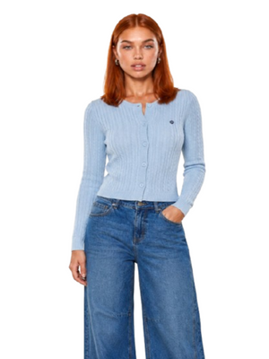 I AM Cardigan Donna Mod. 26235TRECCE FIORE CIELO Cielo