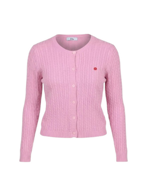 I AM Cardigan Donna Mod. 26235TRECCE FIORE ROSA Rosa