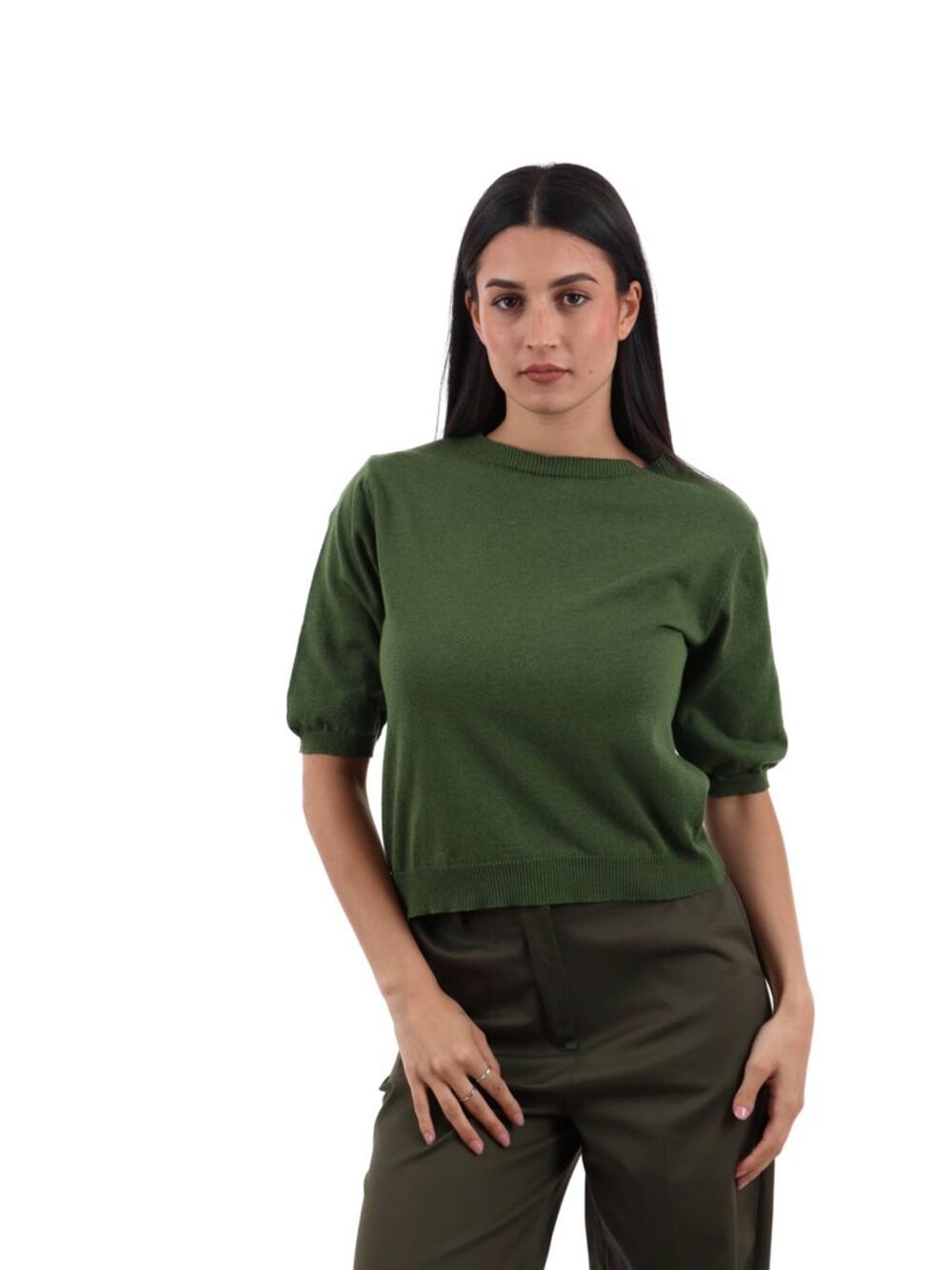 I AM Maglia m/c Donna Mod. 26242 MILITARE Militare