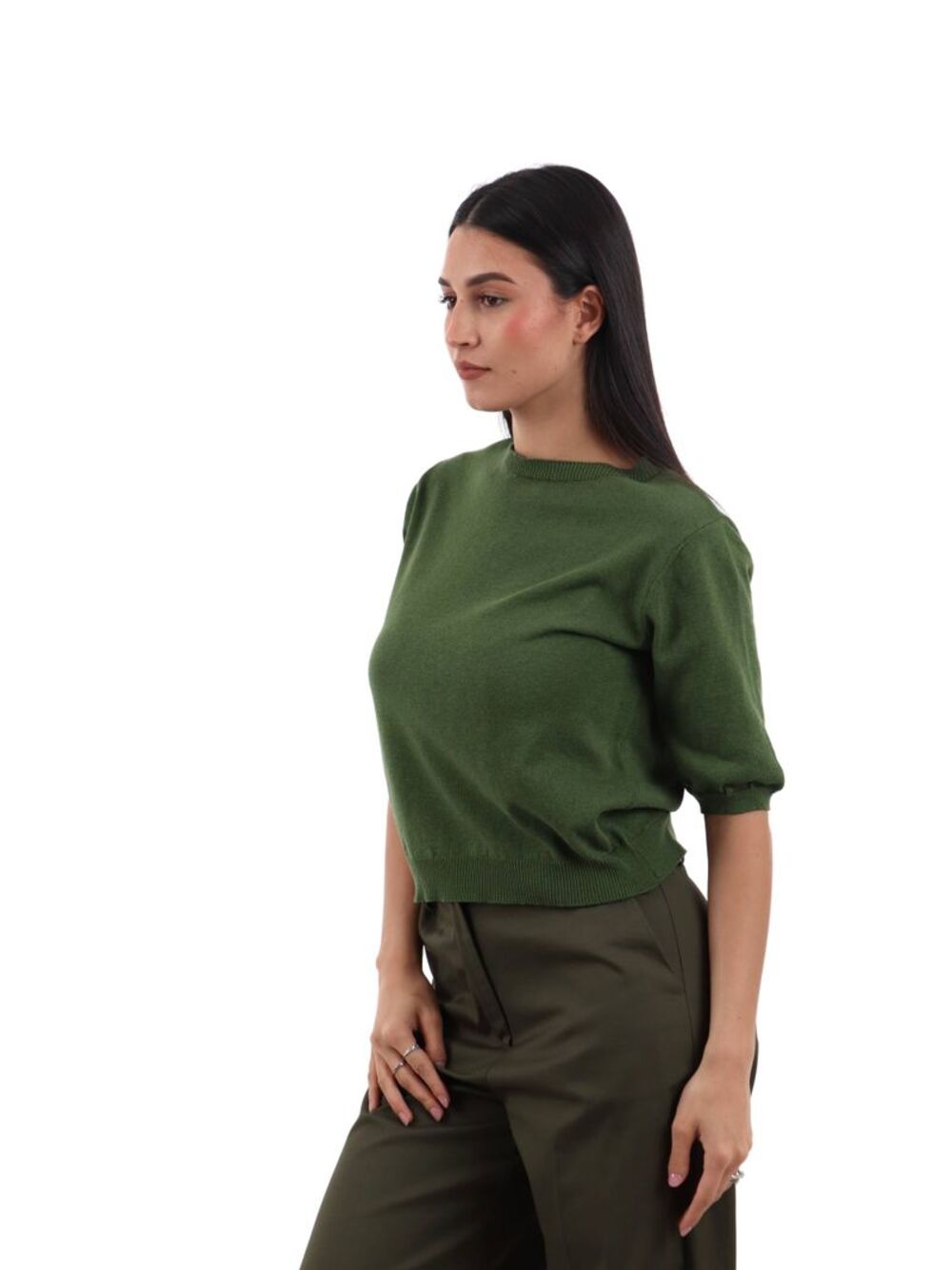 I AM Maglia m/c Donna Mod. 26242 MILITARE Militare