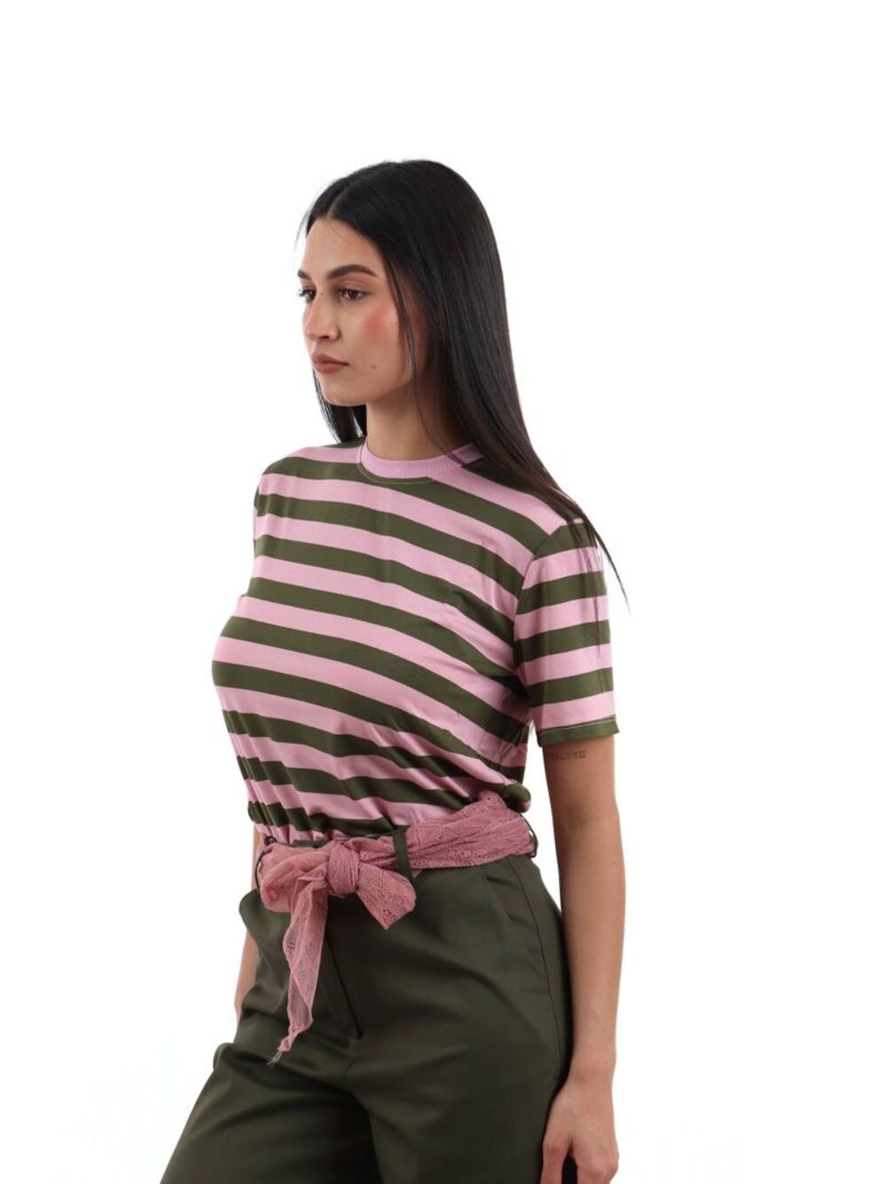 I AM T-shirt Donna Mod. 26522 W&HRIGA OLIVA/ROSA