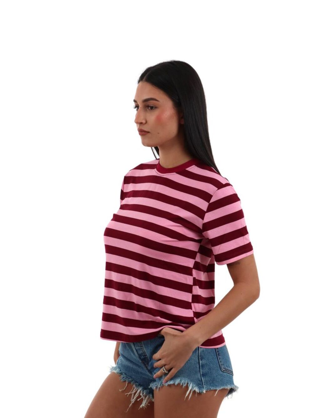 I AM T-shirt Donna Mod. 26522 W&HRIGA ROSA/VINO