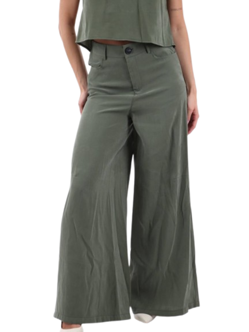 I AM Pantalone Donna Mod. 30901 FASHION MILITARE Militare