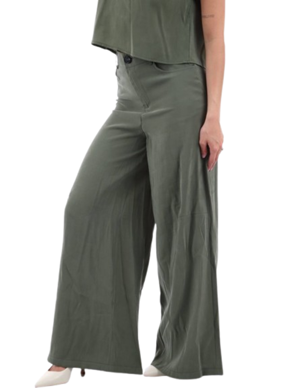 I AM Pantalone Donna Mod. 30901 FASHION MILITARE Militare