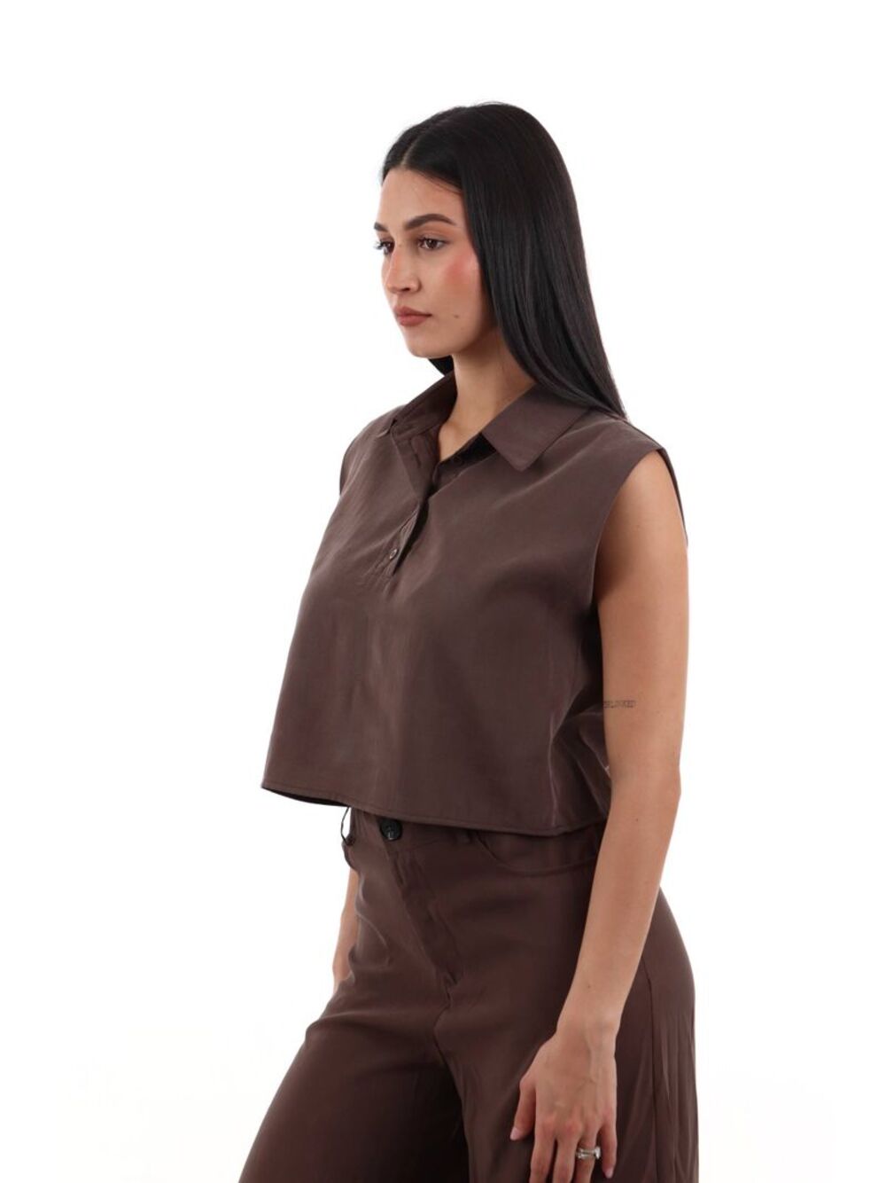 I AM Camicia Donna Mod. 30902 FASHIONCROP CAFFÈ Caffè Scuro