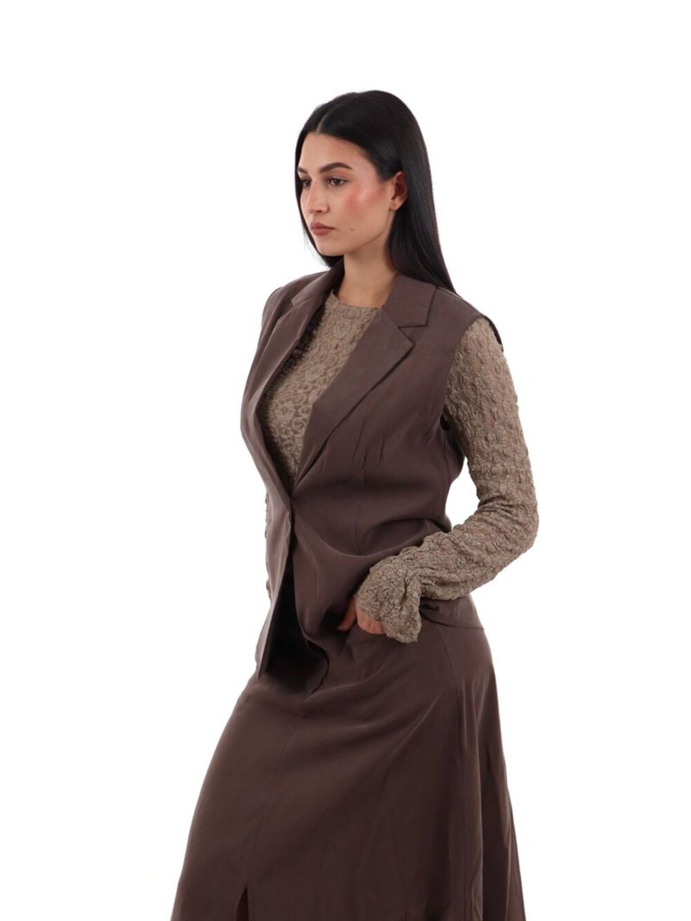 I AM Gilet Donna Mod. 30912 FASHIONTEC CAFFÈ Caffè Scuro