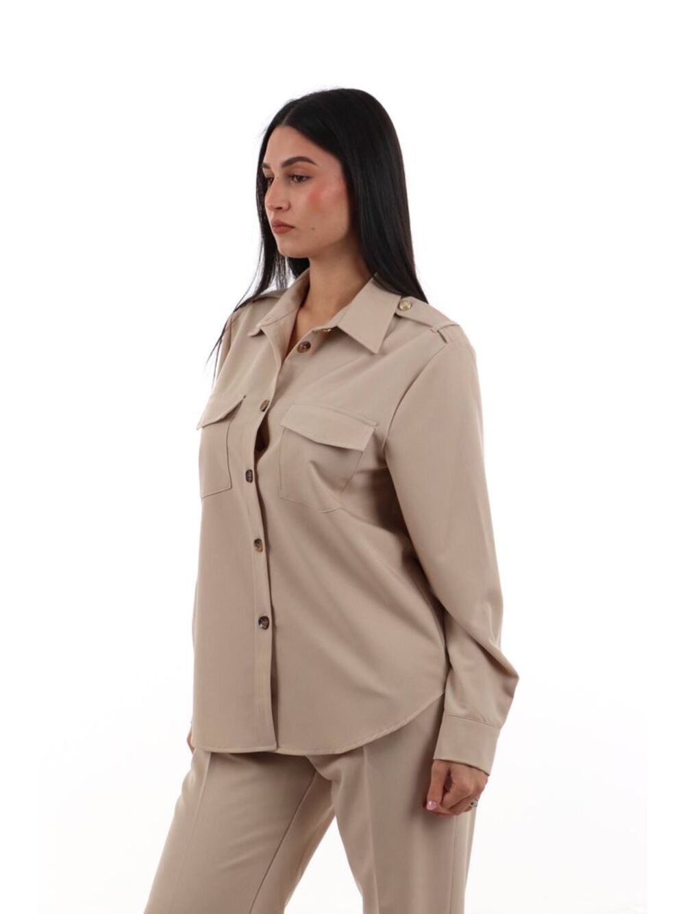 I AM Camicia Donna Mod. 33067OVERSHIRT TABACCO Tabacco