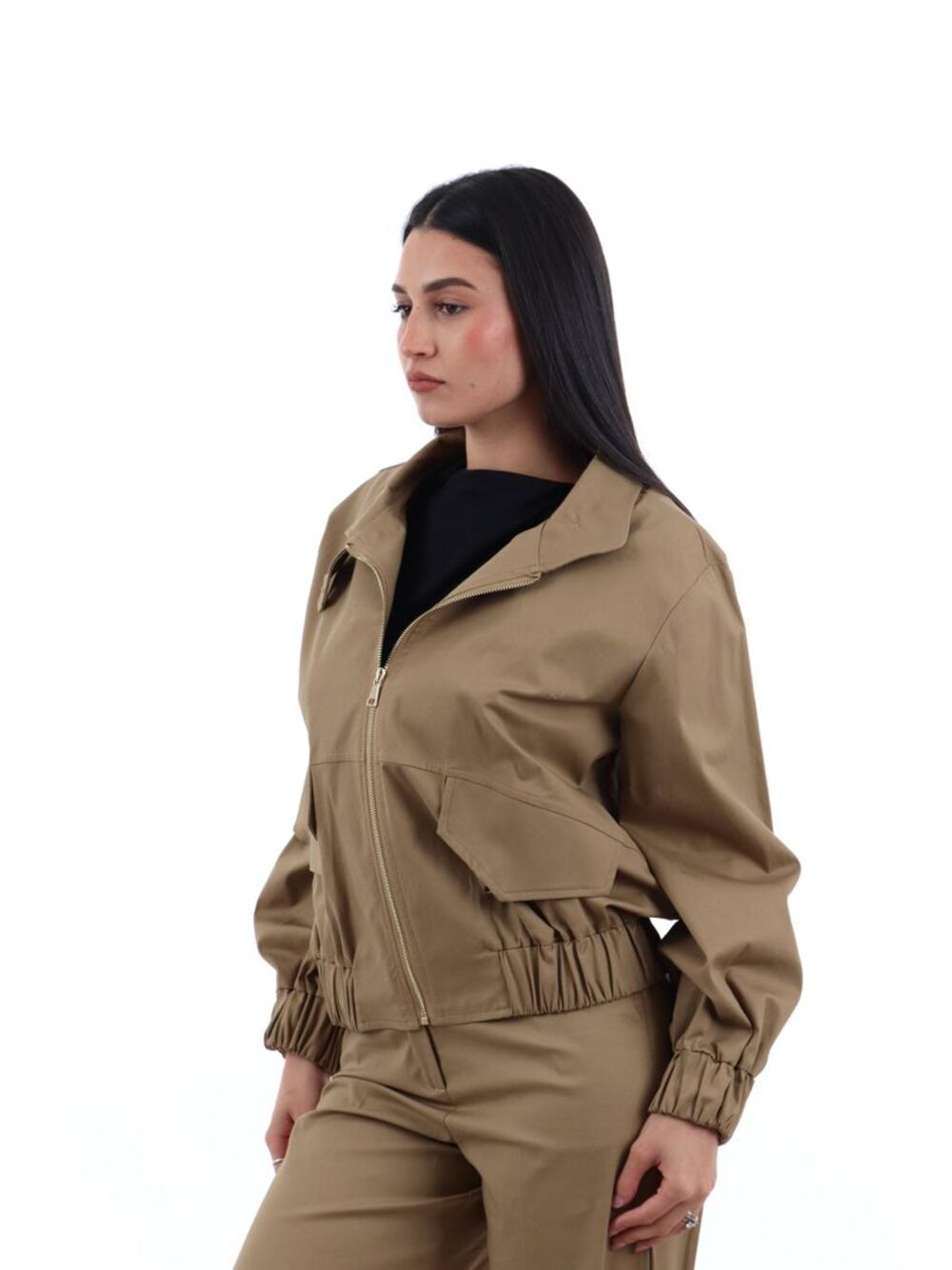 I AM Giubbino Donna Mod. 41768 TASCHE SABBIA Sabbia