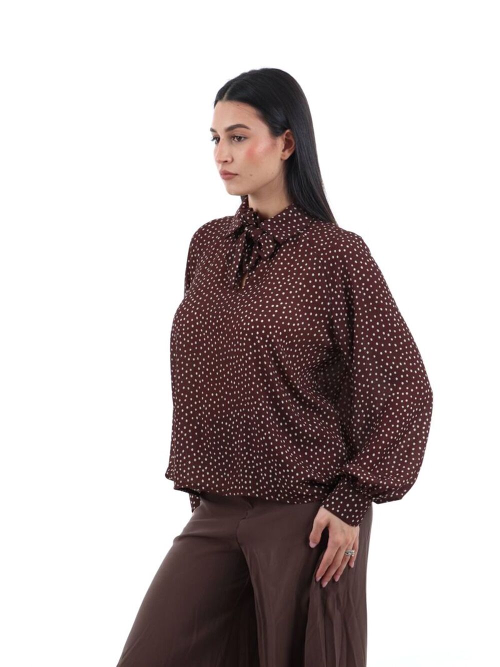I AM Blusa Donna Mod. 9060 POIS MORO Moro