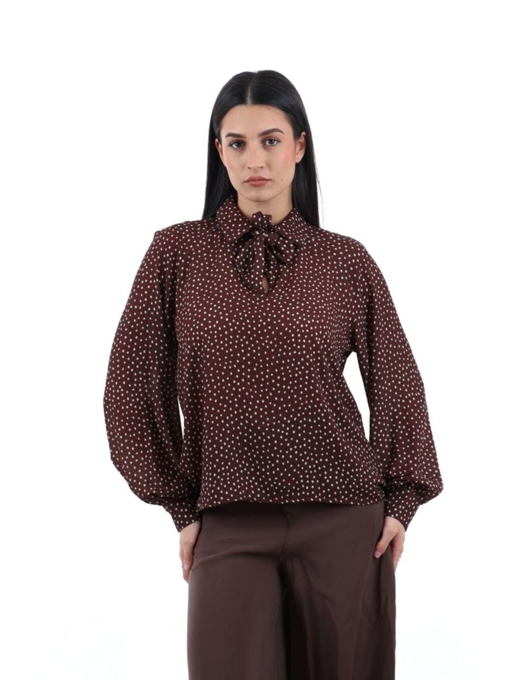 I AM Blusa Donna Mod. 9060 POIS MORO Moro