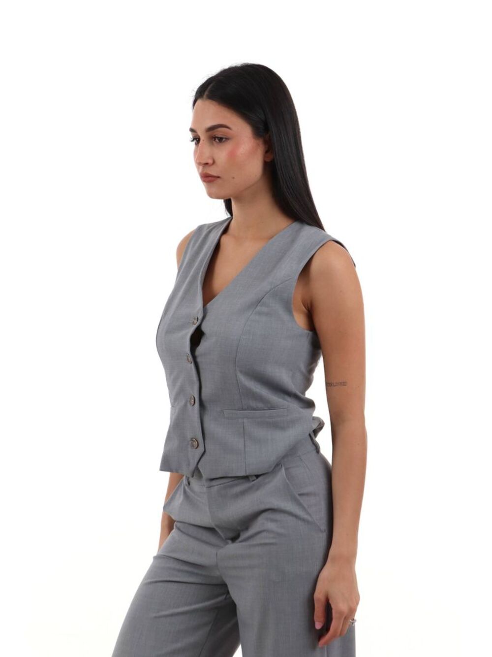 I AM Gilet Donna Mod. 95105 UNITO V GRIGIO Grigio