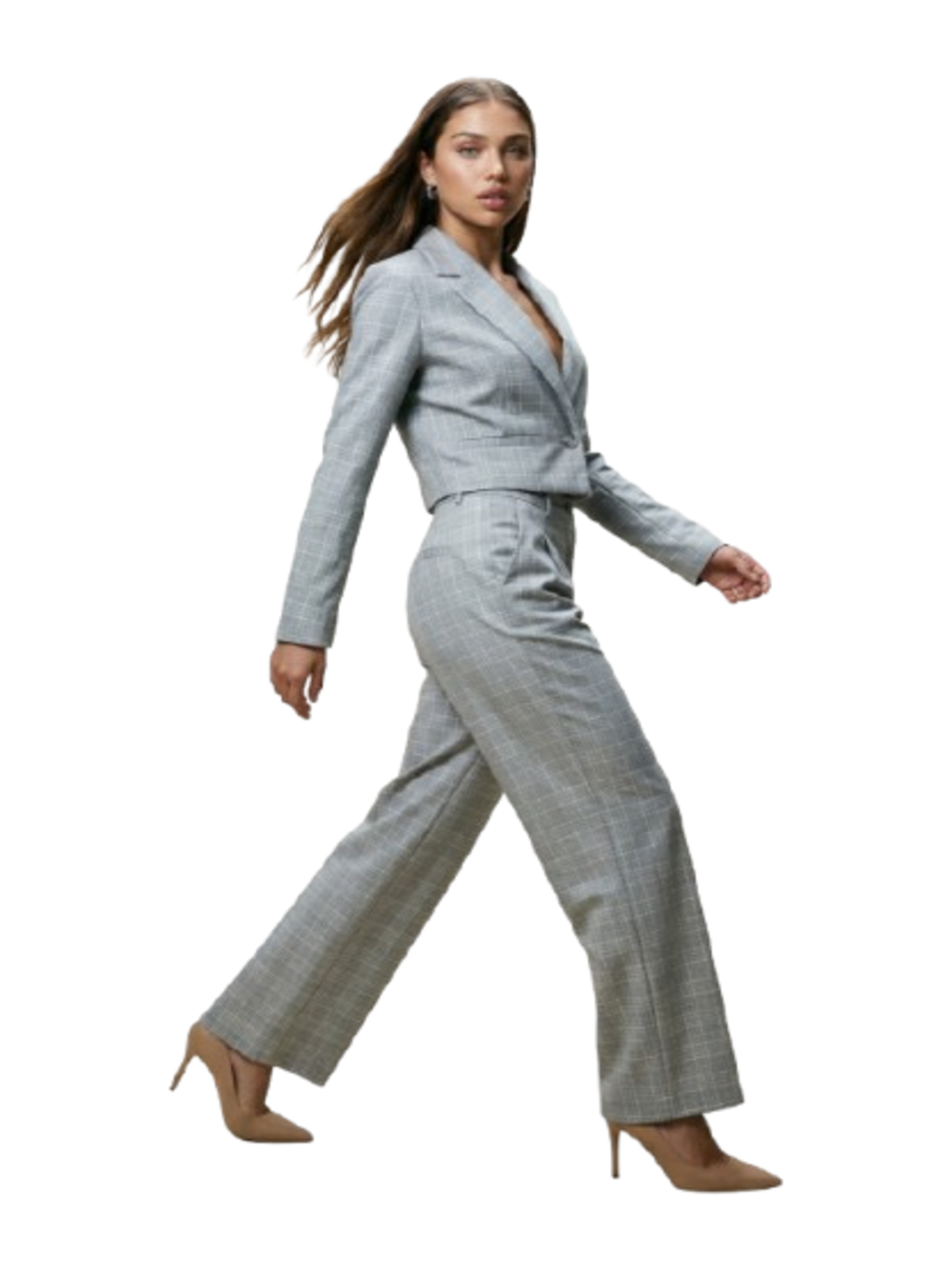 I AM Pantalone  Donna Mod. 95109 QUADRI BEIGE Beige