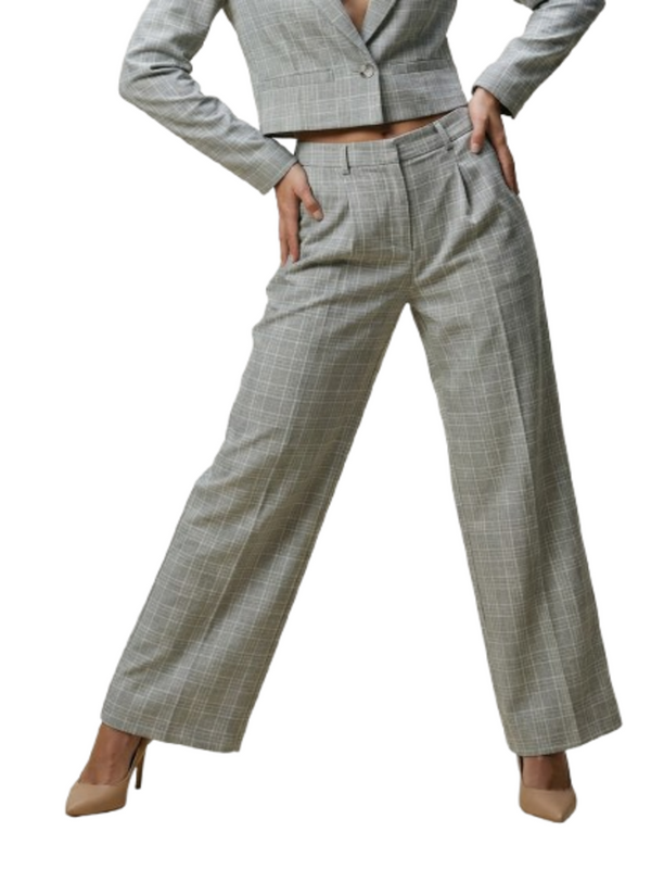 I AM Pantalone  Donna Mod. 95109 QUADRI BEIGE Beige