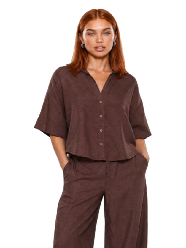 I AM Camicia m/l Donna Mod. CAMICIALINO MORO Moro