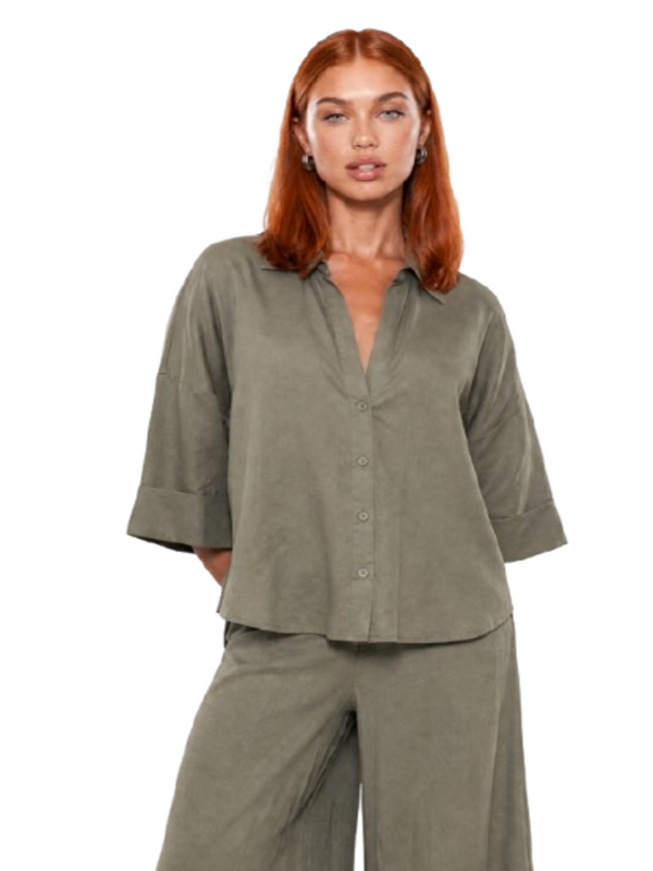 I AM Camicia m/l Donna Mod. CAMICIALINO SALVIA SALVIA