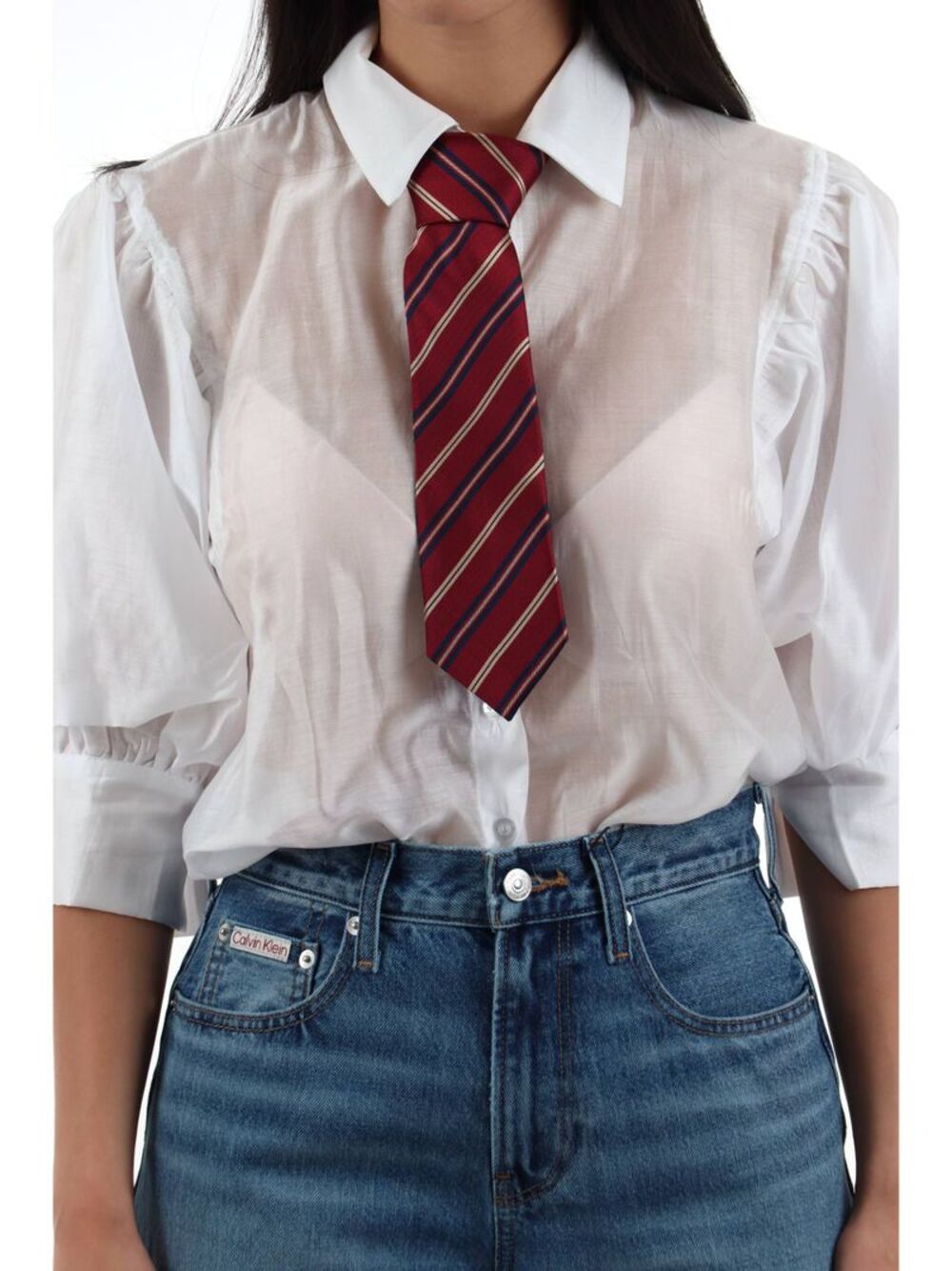 I AM Cravatta Donna Mod. CRAVATTA SETA RIGA BORDEAUX Bordeau