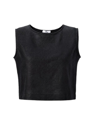 I AM Top Donna Mod. CROPTOP LINO NERO Nero