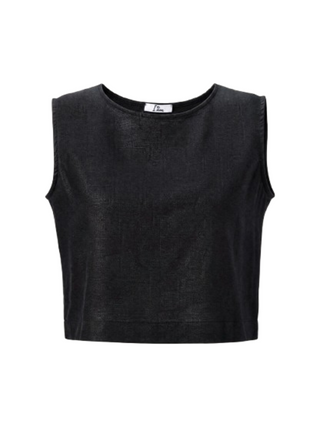I AM Top Donna Mod. CROPTOP LINO NERO Nero