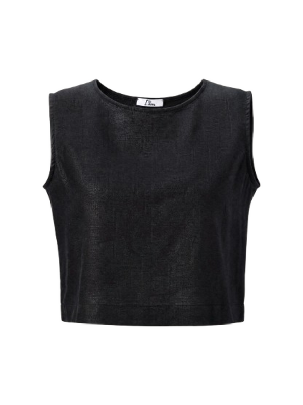 I AM Top Donna Mod. CROPTOP LINO NERO Nero