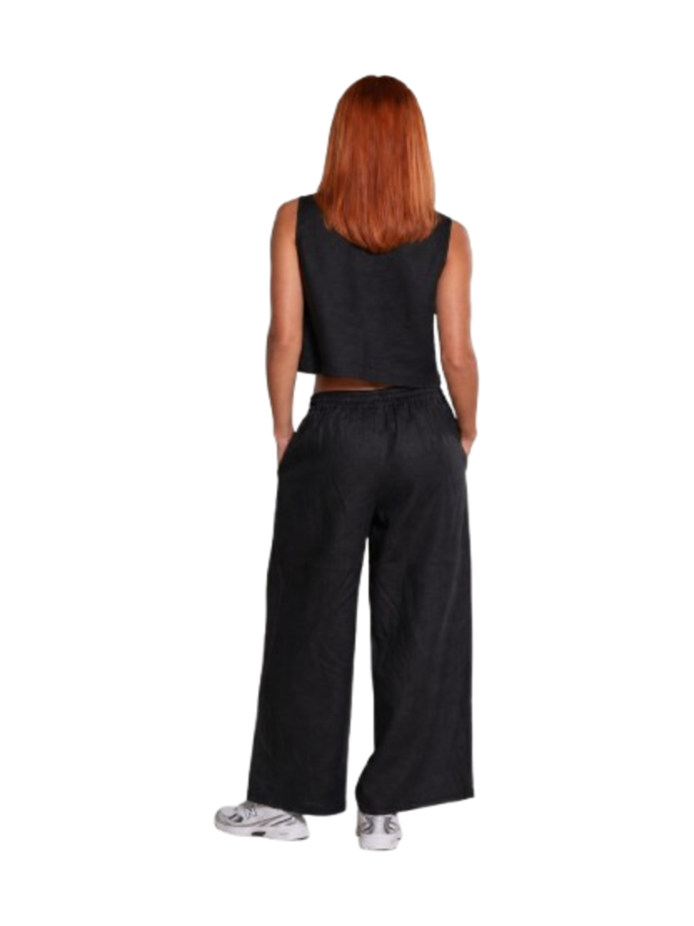 I AM Top Donna Mod. CROPTOP LINO NERO Nero