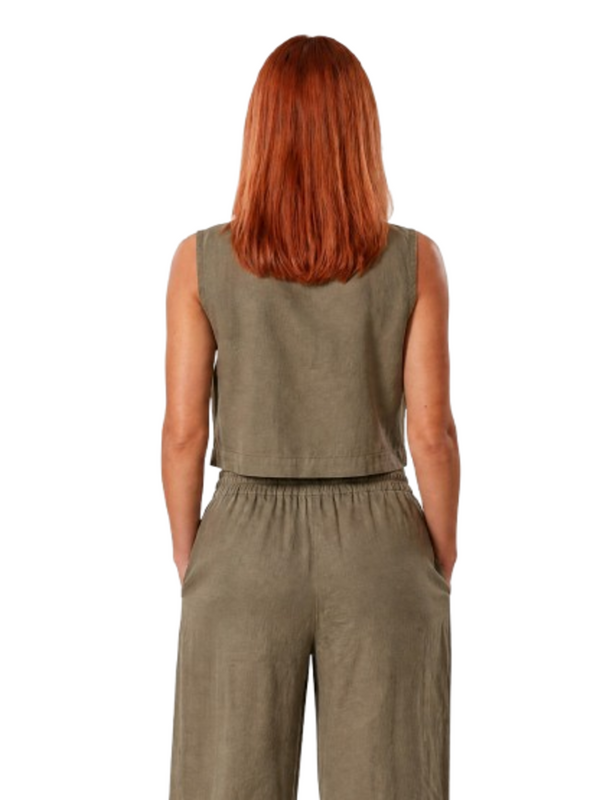 I AM Top Donna Mod. CROPTOP LINO SALVIA SALVIA