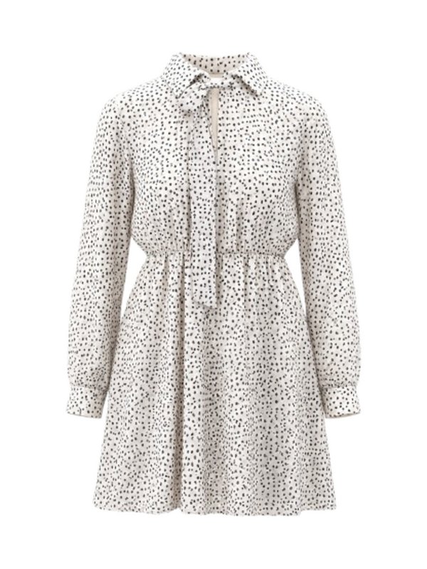 I AM Abito Donna Mod. GEORGETTE POIS PANNA Panna