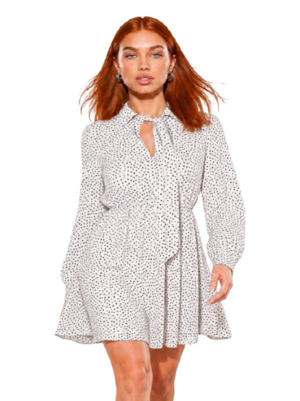 I AM Abito Donna Mod. GEORGETTE POIS PANNA Panna