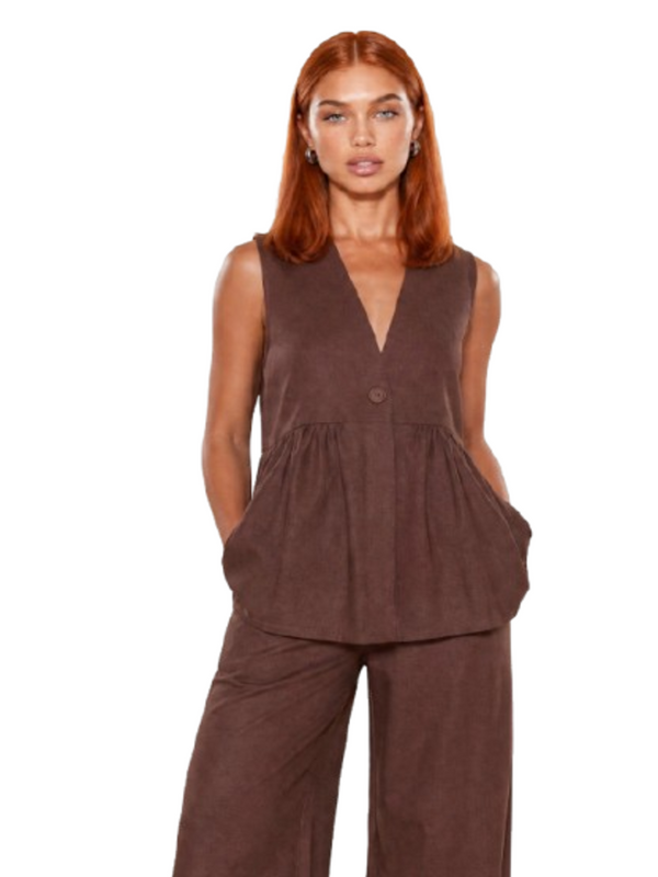 I AM Gilet Donna Mod. GILET ARRICCIOLINO. MORO Moro