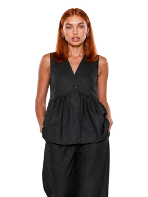 I AM Gilet Donna Mod. GILET ARRICCIOLINO. NERO Nero