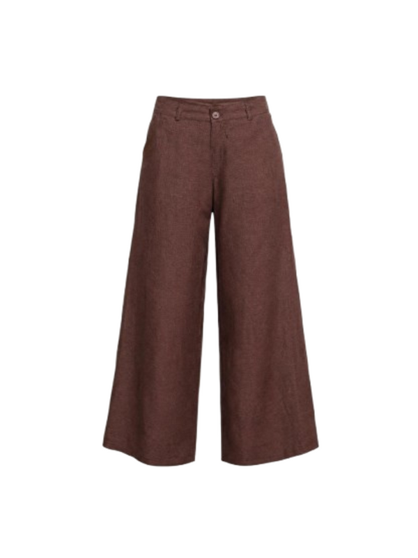 I AM Pantalone Donna Mod. PANTALONE LINO MORO Moro