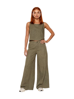 I AM Pantalone Donna Mod. PANTALONE LINO SALVIA SALVIA