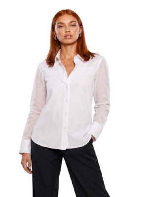I AM Camicia Donna Mod. PE26038 MUSSOLA BIANCO Bianco